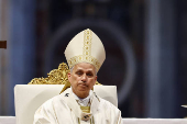 Pope Leo XIV celebrates a Mass for the Jubilee of Sport in St. Peter's Basilica, at the Vatican