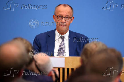 German Chancellor Merz holds press conference in Berlin