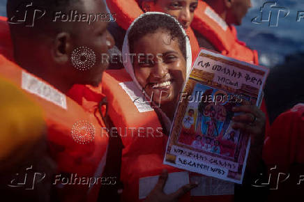 Sea-Watch 5 migrant search and rescue ship rescues migrants at the SAR zone off Libya