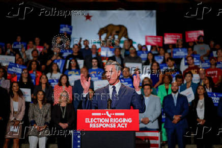 California Gov. Gavin Newsom makes redistricting announcement in Los Angeles, CA