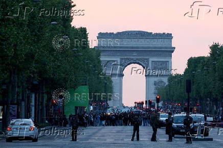 Security incident near the Champs Elysees avenue, in Paris