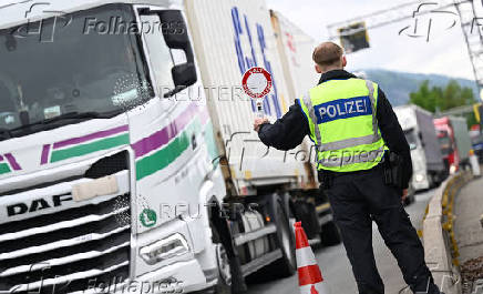 Police check at the Austria-Germany border