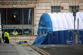 Aftermath of an incident where a car hit fans at the Liverpool parade