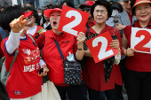 Presidential candidates attend their election campaign rallies