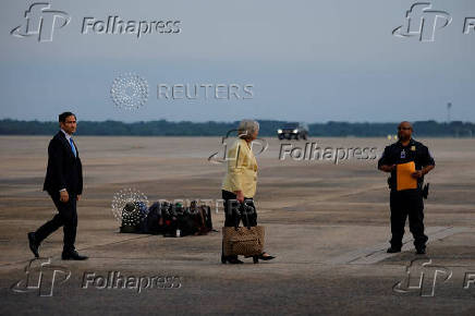 U.S. President Trump arrives from the NATO summit in The Hague, at Joint Base Andrews