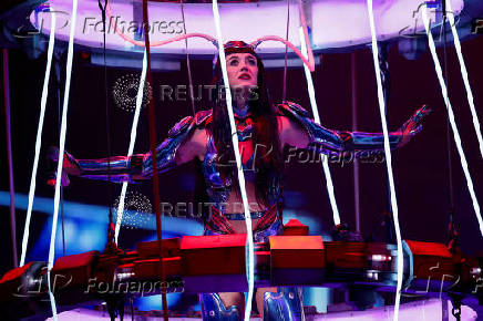 Katy Perry performs at the Kia Forum in Inglewood, California