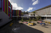 Área externa da Escola Mais no Jardim Marajoara, em SP