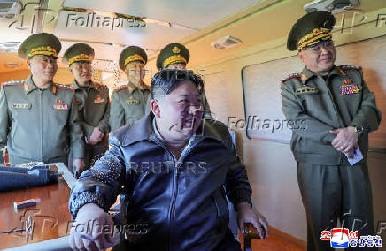 Photo shows North Korean leader Kim Jong Un supervise a missile test