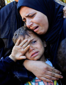 Funeral of Palestinians killed in Israeli strikes, in Khan Younis