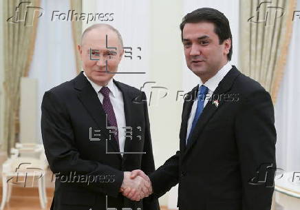 President Vladimir Putin meets Tajik Upper House Speaker Rustam Emomali