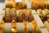 FILE PHOTO: FILE PHOTO: Gold bangles are displayed at a jewellery store in Mumbai