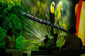 Press preview of the immersive experience 'Our Story with David Attenborough' at the Natural History Museum, in London