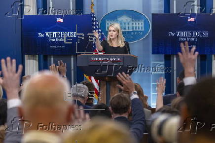 White House Press Secretary Karoline Leavitt hosts the daily press briefing