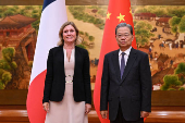 China's National People's Congress Chairman Zhao Leji meets with President of the French National Assembly Yael Braun-Pivet, in Beijing