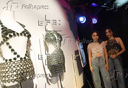 Recycled waste fashion show in Bangkok displays clothing created from trash