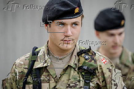 Danish Crown Prince Christian participates in inspection before shooting exercise