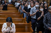 Mass in honor of late Pope Francis at the Assumption Cathedral, in Bangkok