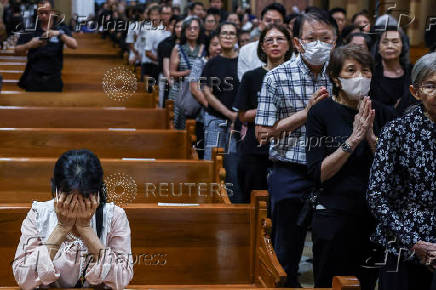 Mass in honor of late Pope Francis at the Assumption Cathedral, in Bangkok
