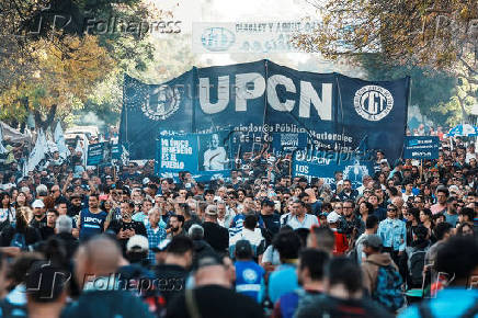Argentine worker's unions protest President Javier Milei's administration during May Day celebrations