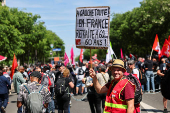 Traditional May Day labour union march in Paris