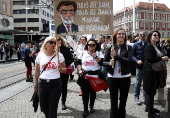 Teachers and education workers rally for reforms in Zagreb, Croatia
