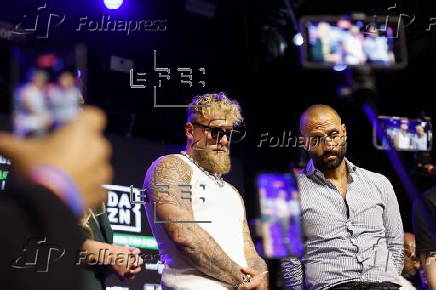 Boxers Jake Paul and Julio Cesar Chavez Jr. hold press conference for upcoming boxing mastch