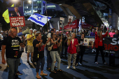 Protest in support of Israeli hostages in Gaza and against Israeli government, in Tel Aviv