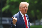 U.S. President Donald Trump arrives at the White House, in Washington