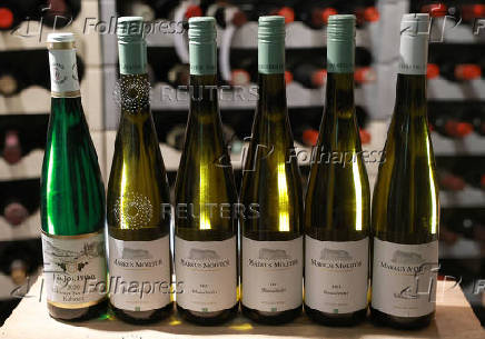 Bottles of European wines are pictured in a wine cellar in Berlin