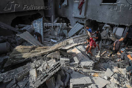 Aftermath of overnight Israeli strikes, in Gaza City