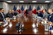 US Secretary of Defense Hegseth meets with Bahrain Crown Prince at the Pentagon