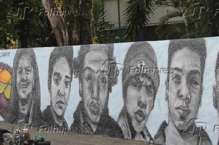 Grafite em homenagem às vítimas do atentado em Suzano (SP)