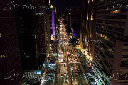 Vista aérea da avenida Paulista, na cidade de São Paulo