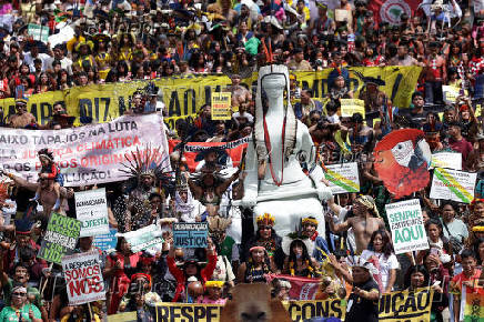 Indigenous people hold Terra Livre (Free Land) protest camp in Brasilia