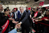 Canada's Prime Minister Mark Carney holds a Liberal Party election campaign rally in Calgary