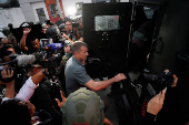 Blackwater founder Erik Prince at a security presentation, in Guayaquil