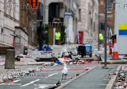 Aftermath of an incident where a car hit fans at the Liverpool parade
