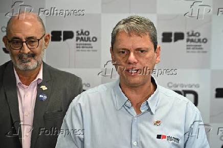 Coletiva do governador Tarcísio de Freitas, em Boituva