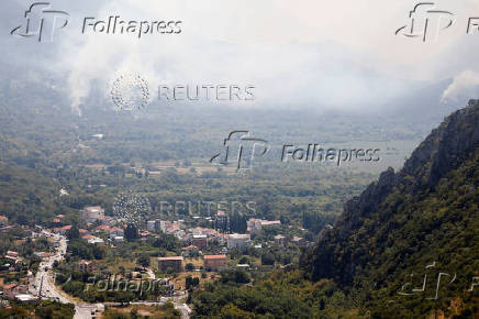 Wildfire burns near Montenegrin beach town