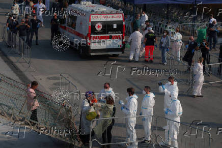 Rescued migrants disembark Sea-Watch 5 ship in Salerno