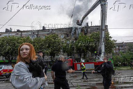 Aftermath of a Russian drone attack in Kyiv