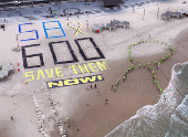 A drone view shows Israeli protesters display the words 