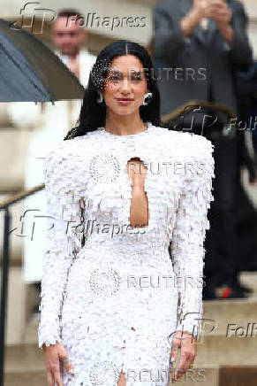 Guests arrive at Schiaparelli Haute Couture Fall/Winter 2025-2026 show in Paris