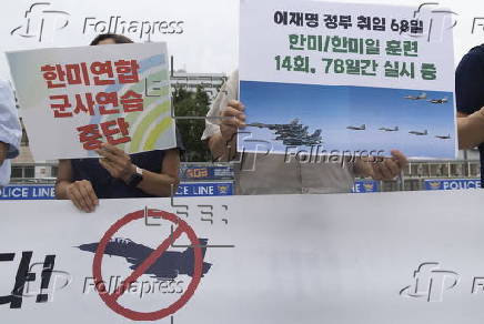 Protest against South Korea-US military drills in Seoul