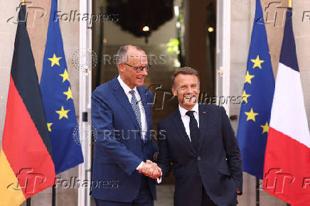 France's Macron and Germany's Merz attend a Franco-German cabinet meeting in Toulon
