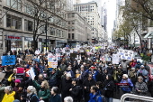 Protest against US President Trump's policies in New York