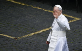 Pope Leo XIV leads Regina Caeli prayer from the Central Loggia of St. Peter's Basilica