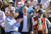 Competición de lucha canaria en Madrid