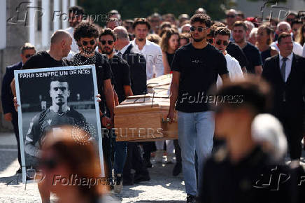 Funeral of Liverpool's Portuguese soccer player Diogo Jota and his brother Andre Silva, who died in a car crash near Zamora, Spain
