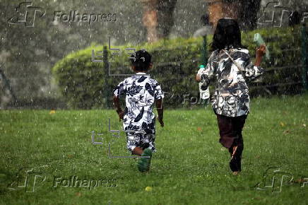 Monsoon rain in Delhi Zoo